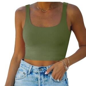 Reoria Square neck double lined seamless cropped tank